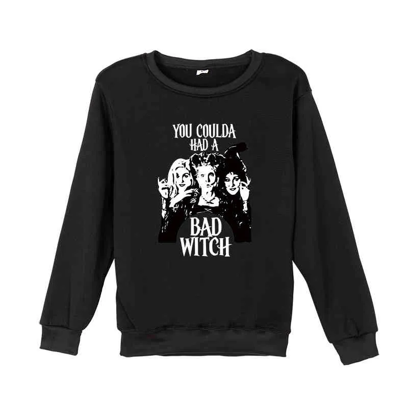 Vous pourriez avoir une mauvaise sorcière Halloween nouveau pull imprimé à manches longues style femme