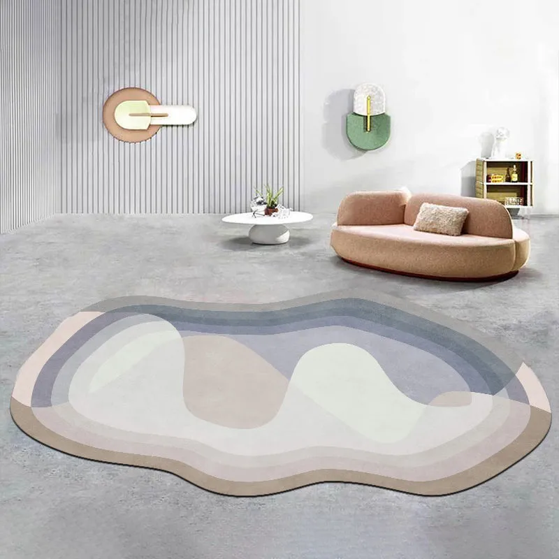 Nordisk stil oregelbunden vardagsrum matta sovrum sängmatta heterogonala mattor soffa soffbord golvmatta entré dörrormat 220511