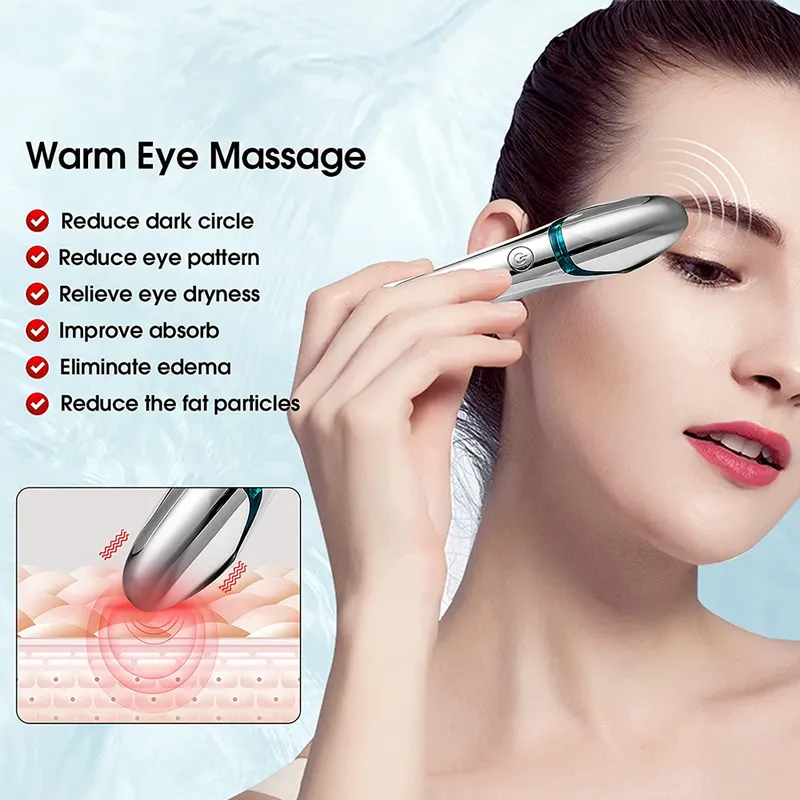 Vibration électrique yeux lèvres visage masseur anti-rides vieillissement cercle foncé dissolvant RF chauffé yeux visage masseur beauté soins machine 220514