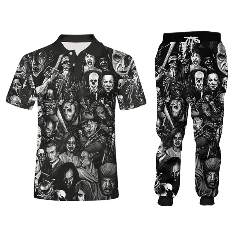 UJWI 3D Print Scary Clown Mask Mass Clothes Sportswear jogger