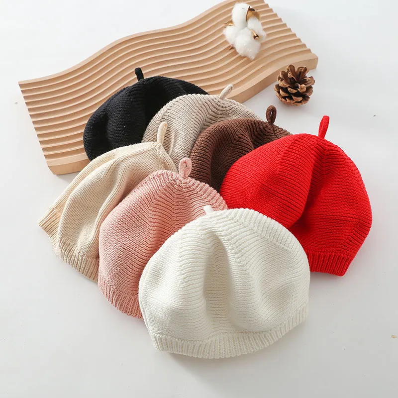 Milancel Autumn Baby Hating Berets Cotton Girls Cap Solid Bron Hat Korean Girls Hat 220611