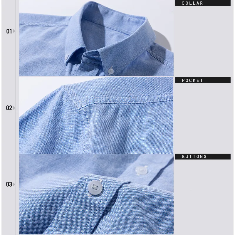 Verano de manga corta cuello vuelto ajuste Regular tela Oxford 100% algodón excelente cómodo hombres de negocios camisas casuales 220323