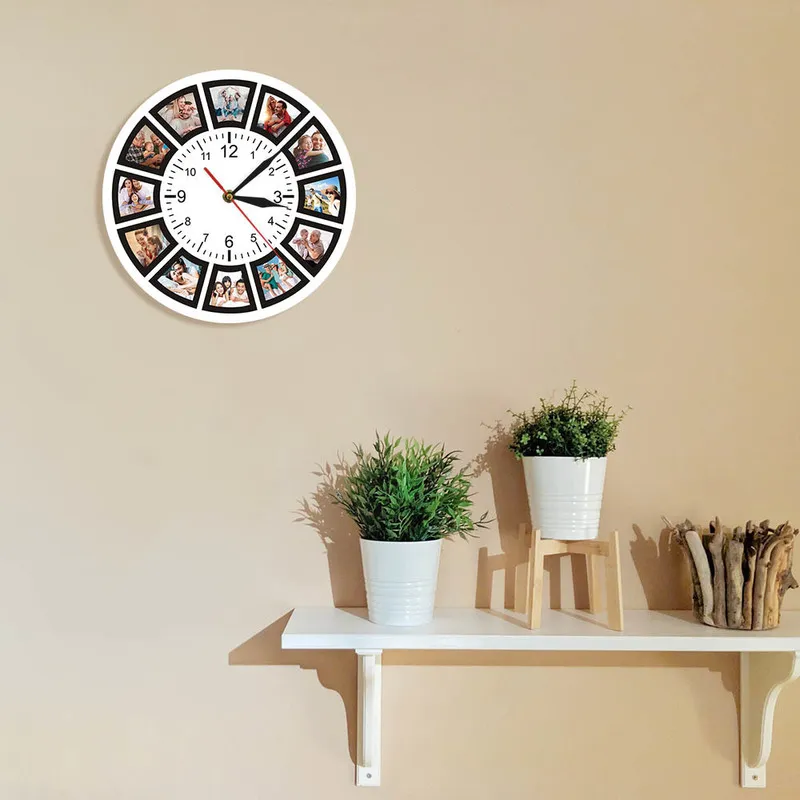 Создайте свой собственный индивидуальный 12 уникальный сувенирный подарок домашние стены, часы персонализированного друга семьи Pos Printed Clock 220615