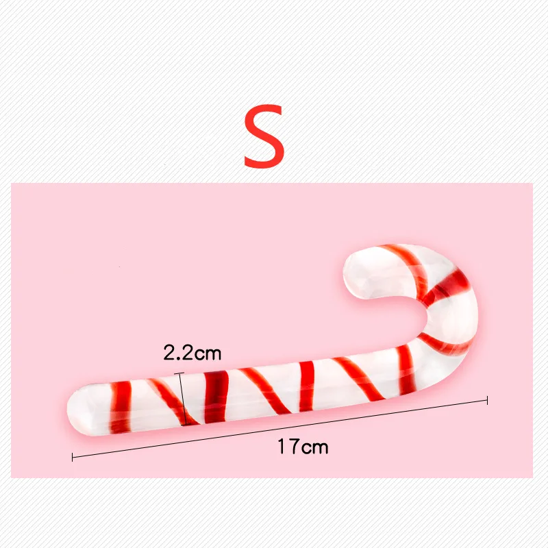 Kristallen Glazen Dildo Rode Candy Cane Pleasure Wand Masturbator Realistische Dildo Penis Grote G-spot Anale Butt Plug Volwassen sexy Speelgoed