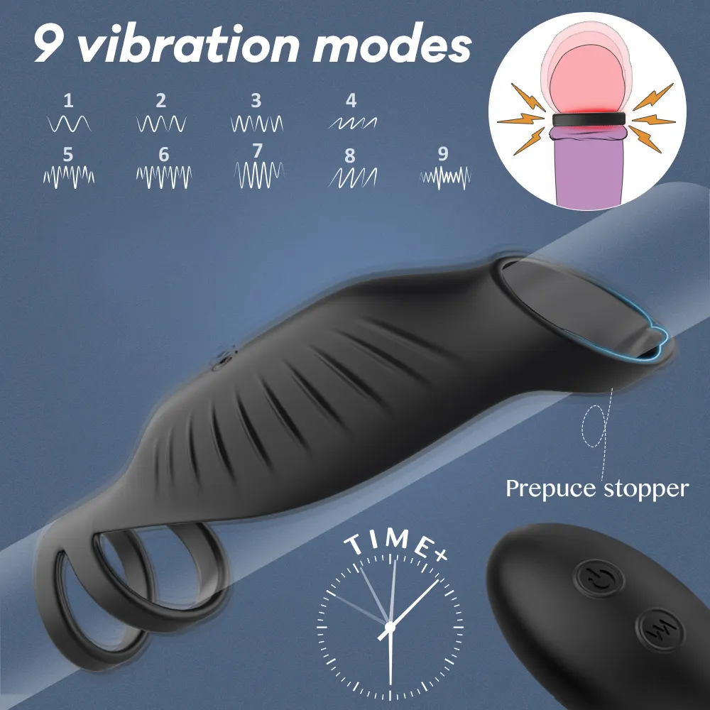 Penis Ring Vibrator Uitbreiding Vertraging Ejaculatie sexy Speelgoed Voor Mannen Erectie Pik Herbruikbare Dick Mouw
