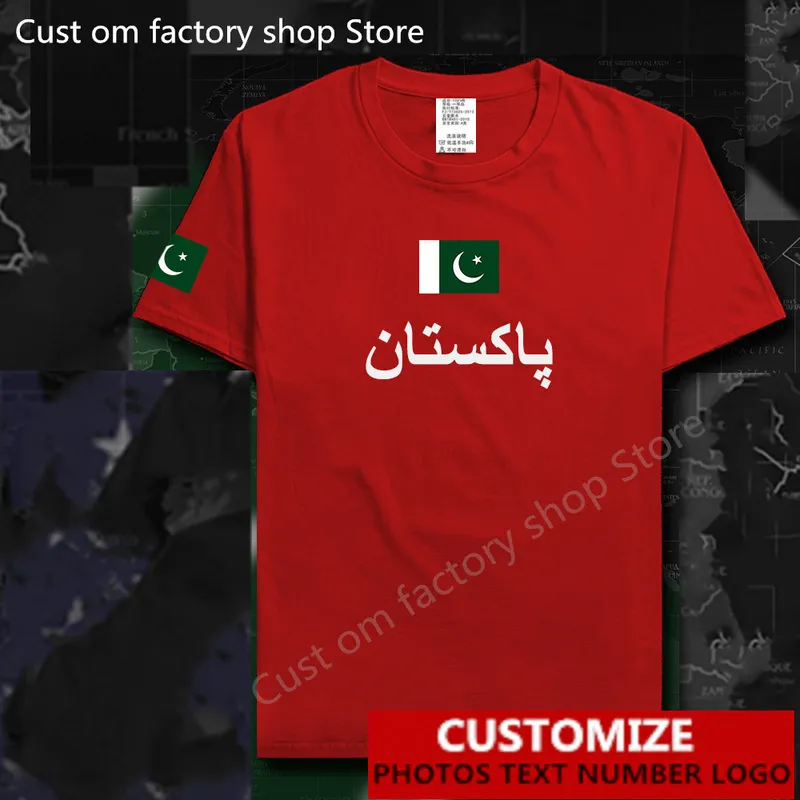 Pakistan t-shirt gratuit personnalisé Jersey bricolage nom numéro t-shirt hommes femmes haute rue mode Hip Hop lâche décontracté 220620