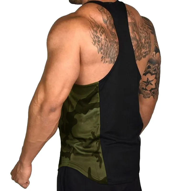 Gym Mens Bodybuilding Camo Sleeveless Single Tank Top Muscle Stringer Athletic Fitness Vest Tops Summer Clothes 220624