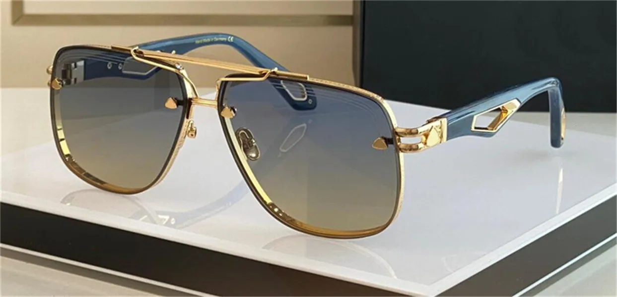 Top man Fashion Design Occhiali da sole The King II Square Lens K Gold Frame di fascia alta di fascia alta Uv400 Eyewear200f protettivo