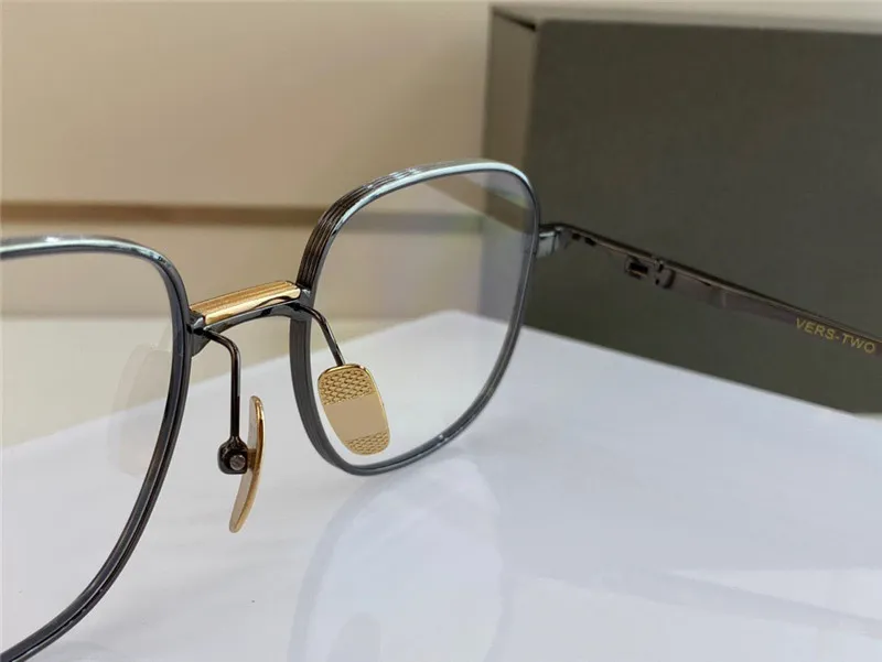 Novo design de moda óculos ópticos masculinos VERS TWO K moldura redonda dourada vintage estilo simples óculos transparentes de alta qualidade lente transparente 289P