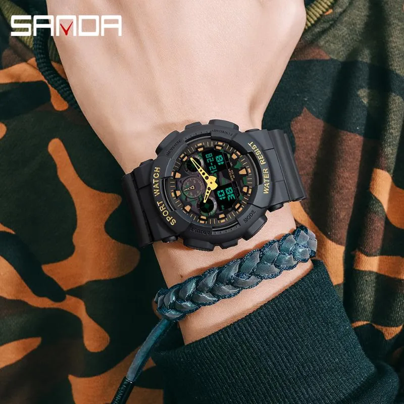 손목 시계 남자 Gshock Sport Watch 방수 50m 손목 시계 relogio masculino big dial quartz 디지털 군대 시계 269c