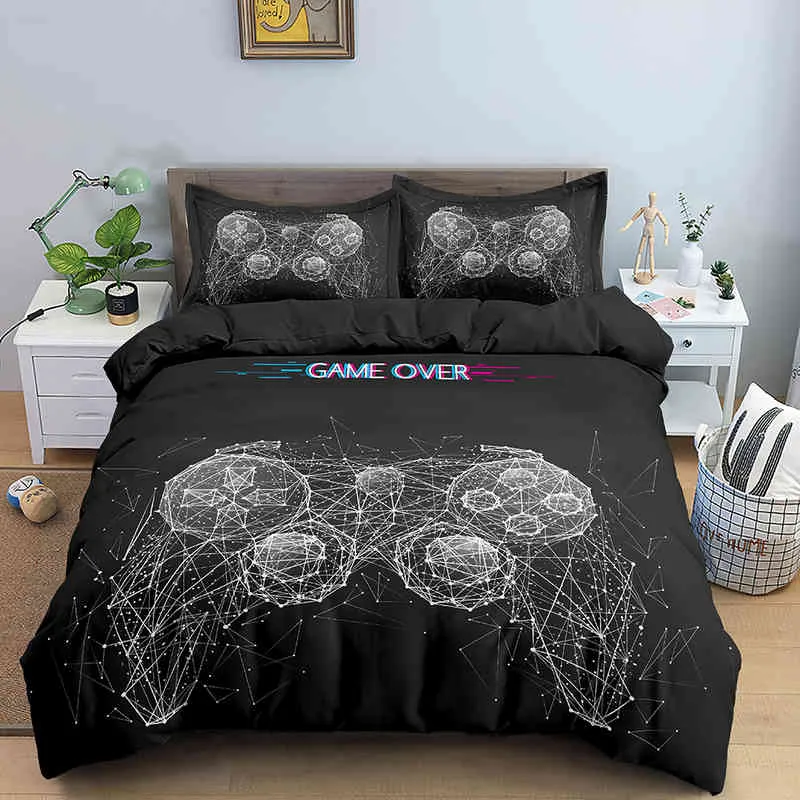 Parure de lit pour enfants, garçons et adolescents, housse de couette avec manette de jeu, impression 3D, Queen King