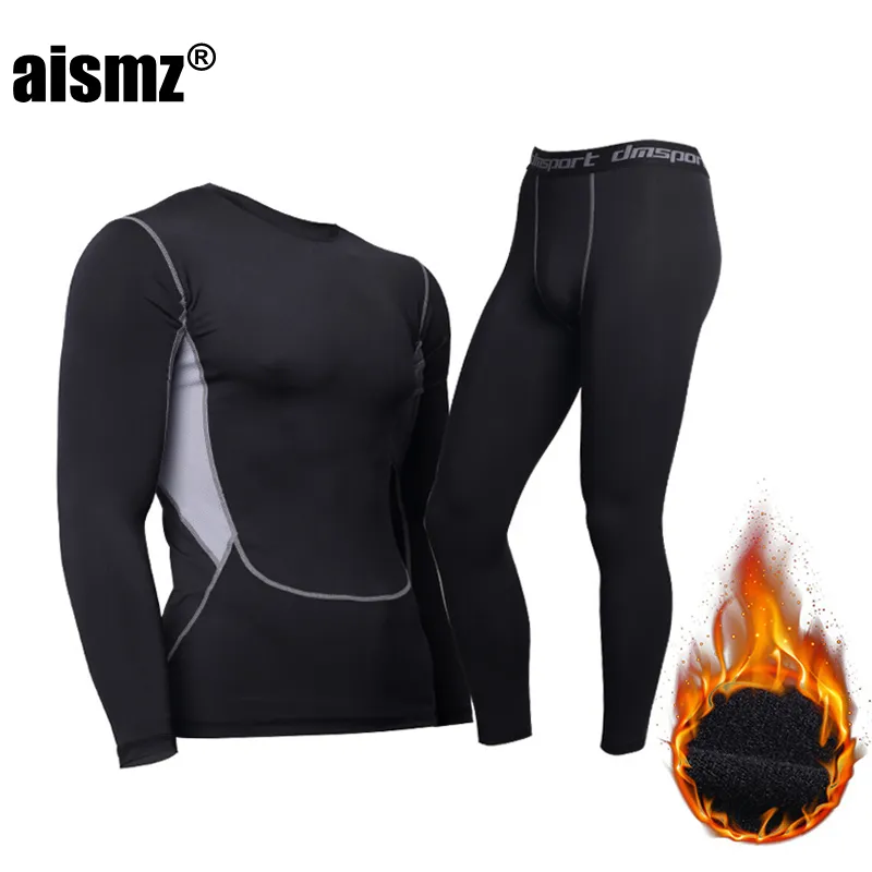 Aismz Intimo Termico Invernale Uomo Caldo Primo Strato Uomo Intimo Set Fleece Compressione Asciugatura Rapida Seconda Pelle Long Johns 220817