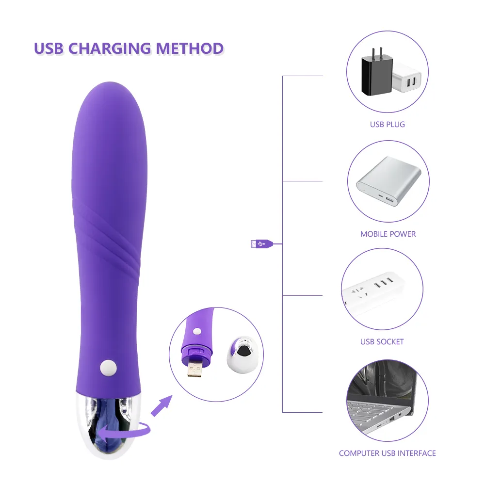 12 velocità Dildo Thread Bullet Vibratore Ricarica USB Vibratori da donna AV Stick G Spot Bacchetta magica Anale Masturbatore lesbico Giocattolo sexy