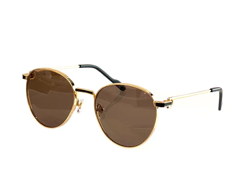 Nuovi occhiali da sole alla moda 0335 montatura rotonda K montatura in oro stile popolare e semplice versatile occhiali di protezione uv400 esterni257j