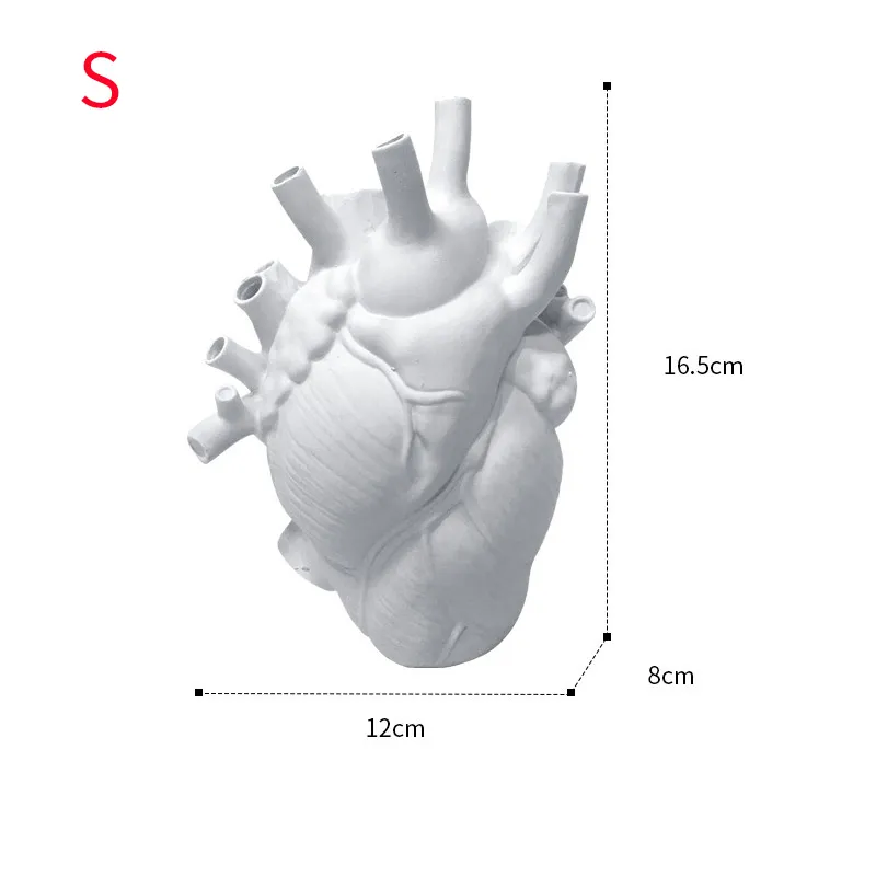 Anal hjärta vas hem dekoration harts torkade blomma vaser prydnad kropp konst hantverk bänkskiva blomma kruka vardagsrum inredning 220423
