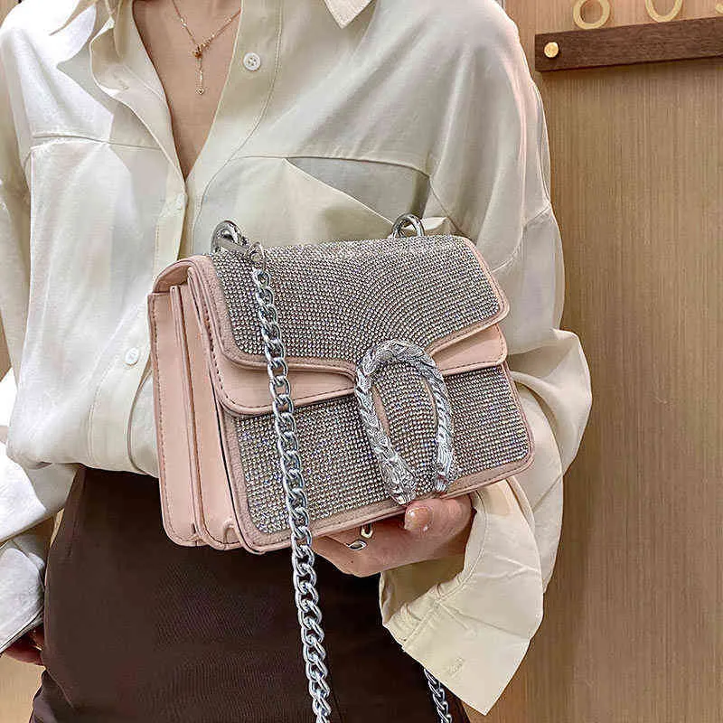 borsa texture 2022 nuove borsette quadrate con diamanti a spalla singola stile donna messaggero a catena