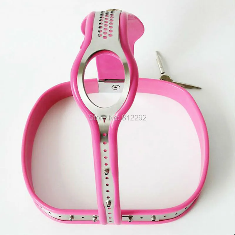 Dispositif d'exécution de ceinture de chasteté rose en acier inoxydable BDSM jouets sexy femme réglable pour les femmes en métal Underw