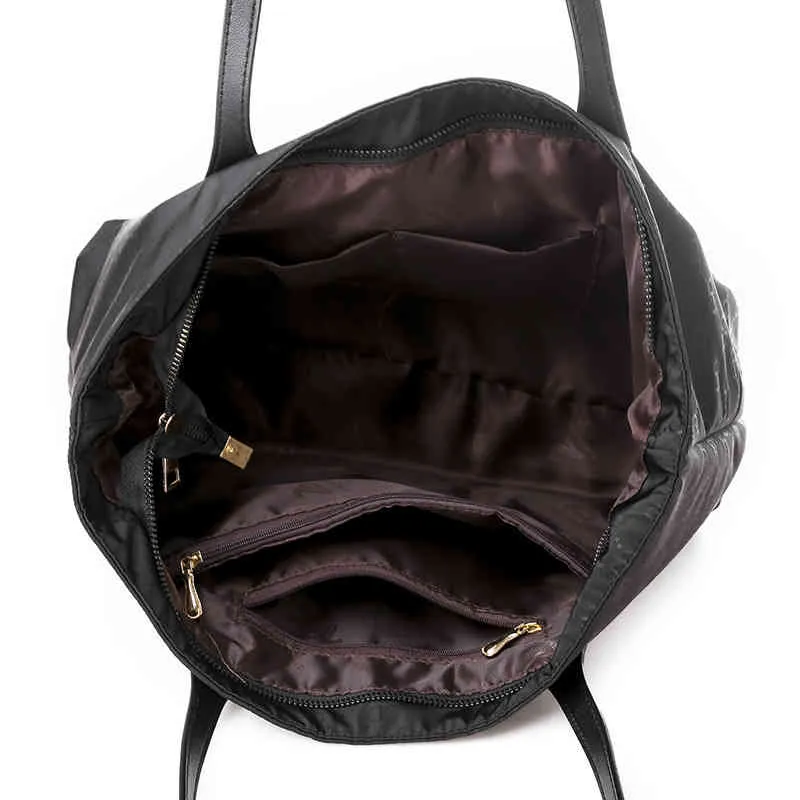 Handväska stor kapacitet shoppingväska En axel bärbar resa bekväm bärbar vikning oxford tyg stor väska för kvinnor