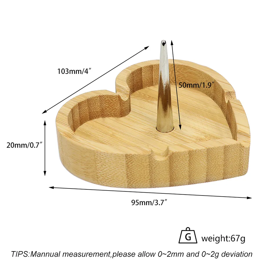 Asbakken hout materialen hartvorm rookaccessoires asbak unieke stijl containers253O