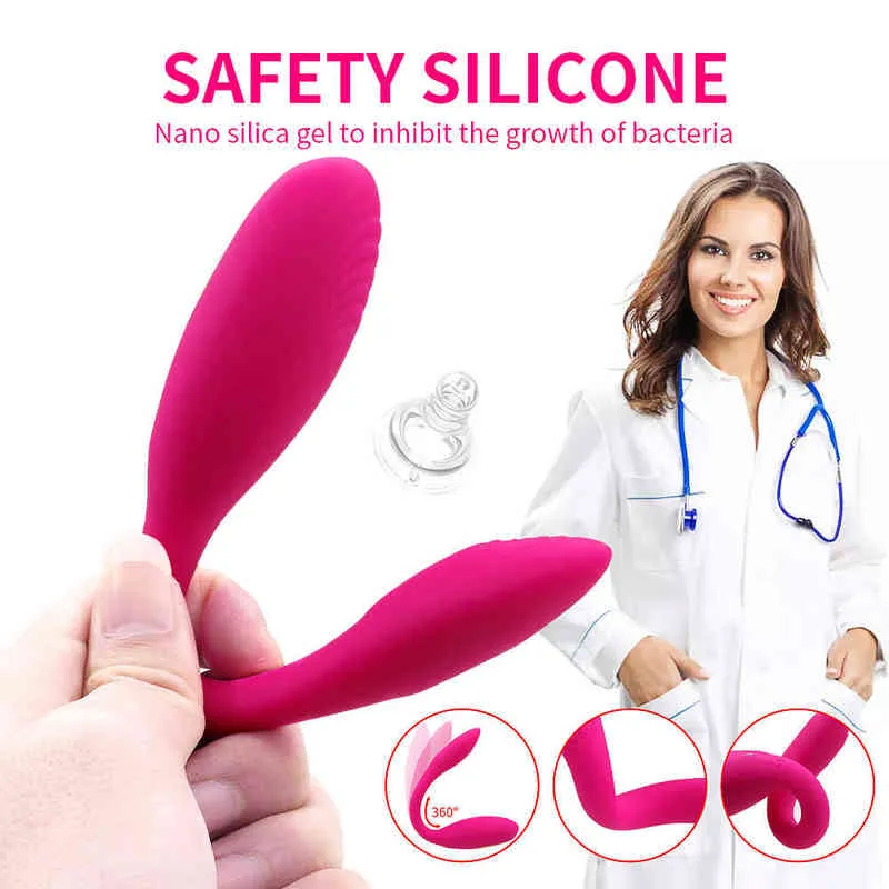 NXY Vibrators Erotic Wireless Remote Control Clitoris Vibrator U Shape Dildo G Spot Stimulator Female Masturbating Sex Toy For Women Adult Couples 220427