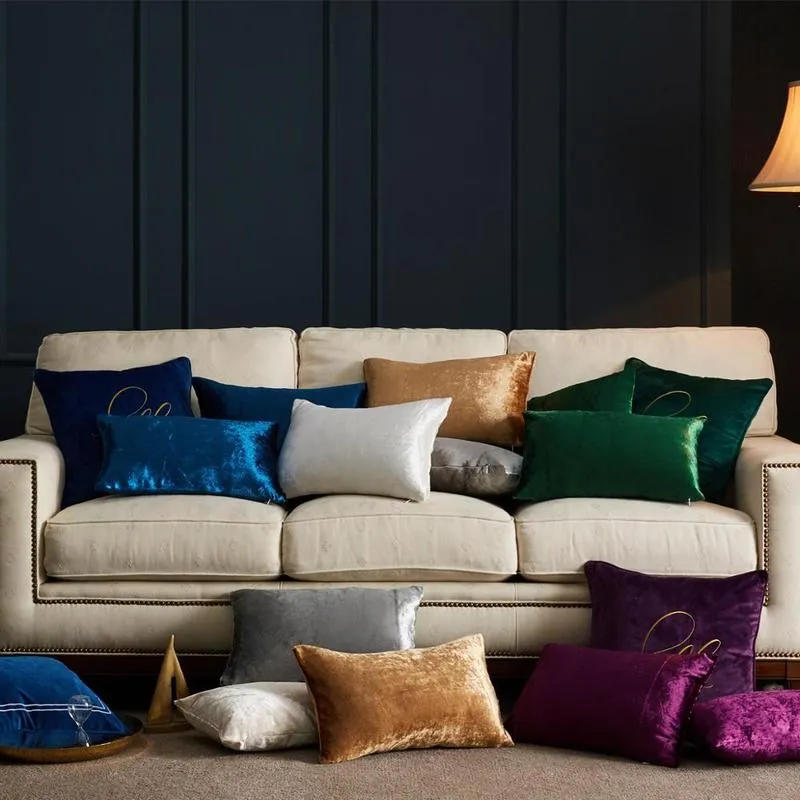 2 Packungen goldene dekorative Kissenbezüge für Sofa, Bett, Couch, moderne Luxus-Kissenbezüge aus massivem Samt für Zuhause, Silber 22060271F