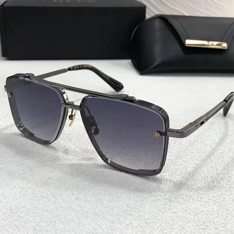 Luksusowe sześć letnich okularów przeciwsłonecznych dla mężczyzn i kobiet w stylu anty-ultrafiolet retro platforma pełna rama okulary słoneczne modne okulary z pudełkiem