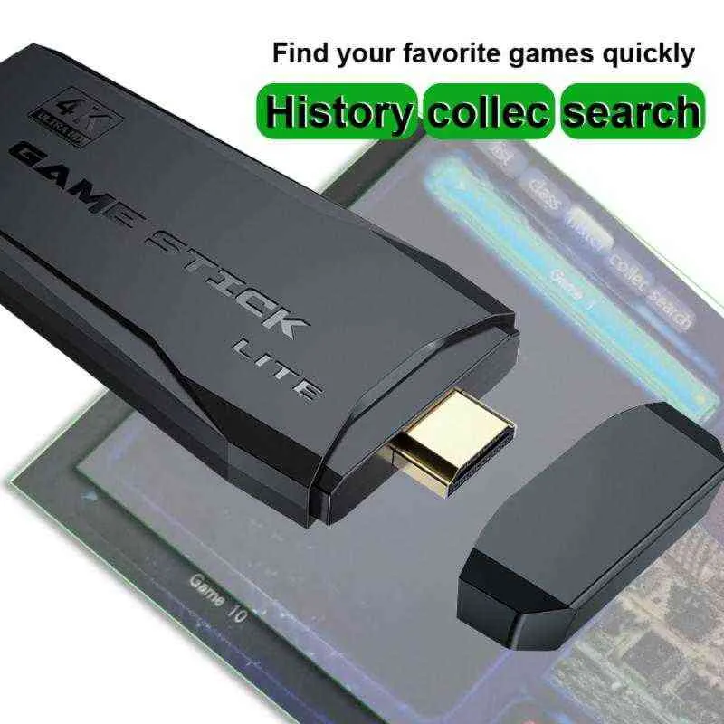 وحدة التحكم في ألعاب الفيديو 64G مضمنة في 10000 ألعاب Retro Game Game مع ألعاب فيديو تحكم لاسلكية عصا ل PS1/GBA H220426