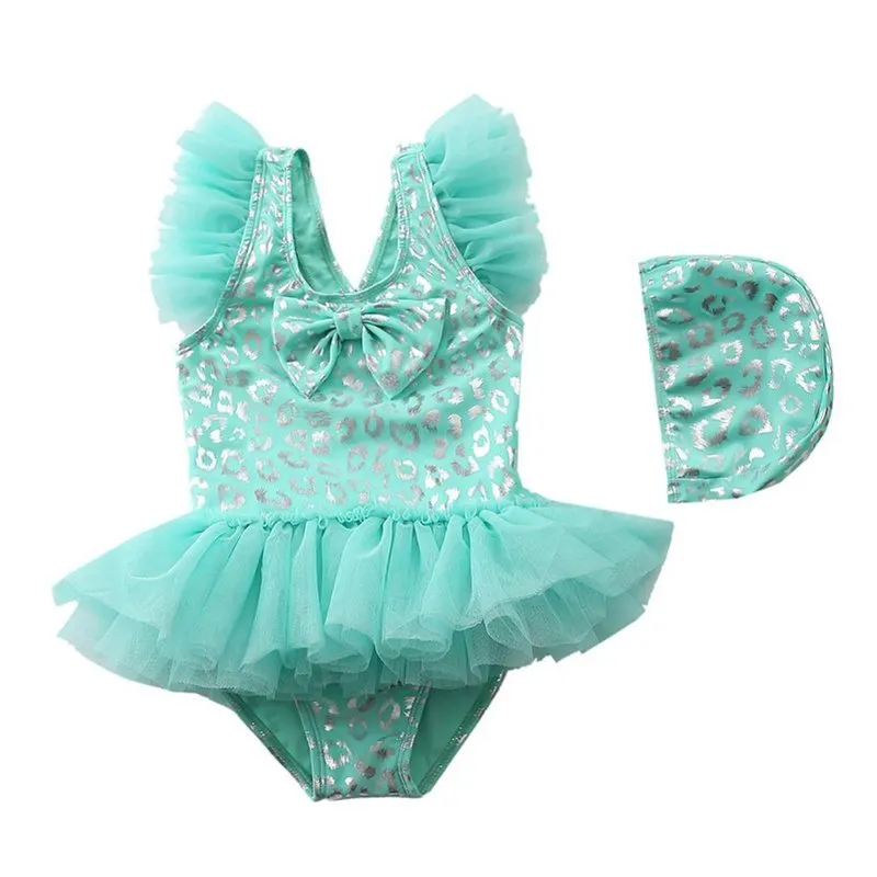 Bling Bikini Baby Girls Tutu Maillot de bain avec bonnet de bain pour enfants Rash Sun Guard Maillot de bain Enfant Maillot de bain 220425