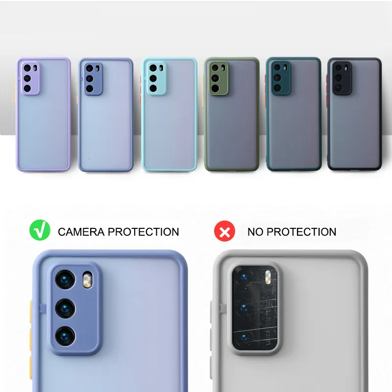 Coque de téléphone blindée transparente givrée, étui souple pour Samsung Galaxy S21 Ultra S20 Plus Note 20 Ultra A21S A50 A51 A71