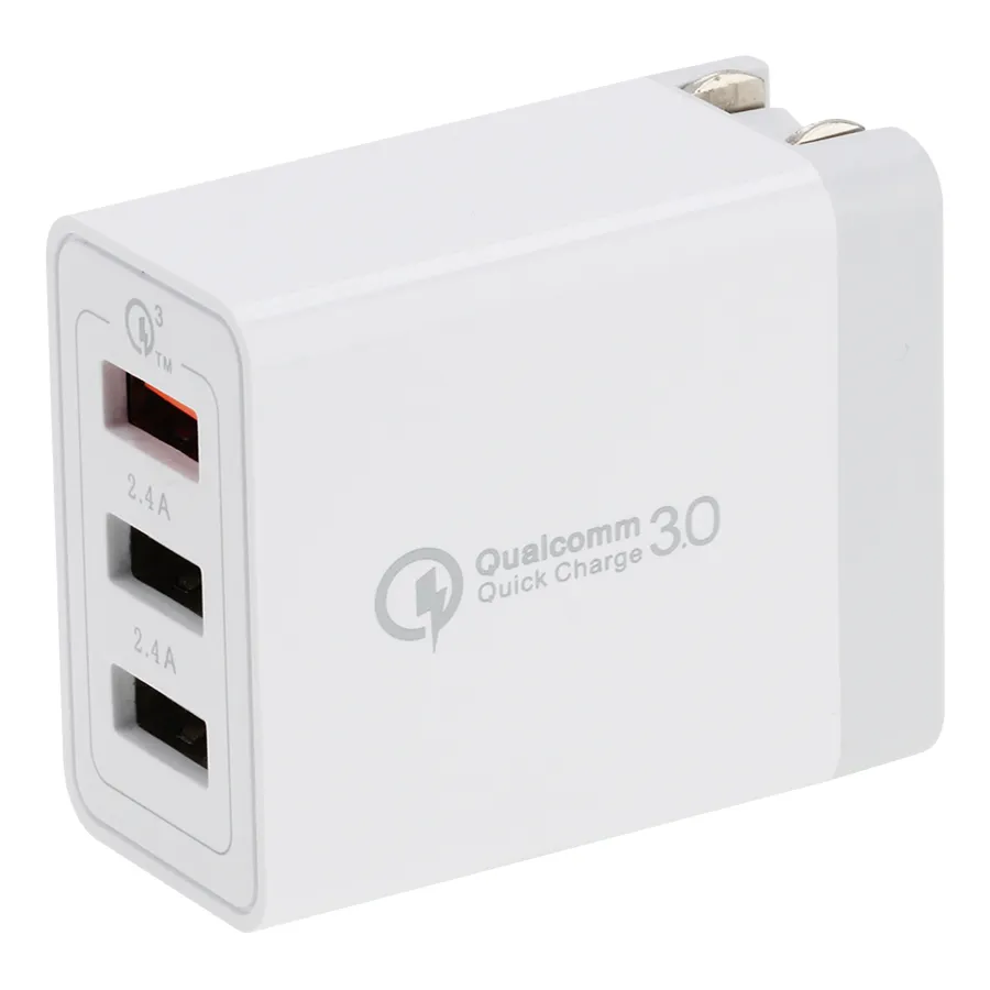 USB Charger Quick Charge 3.0 Wall Home Travel Mobiltelefonladdare Adapter för Xiaomi Samsung Portable EU US UK Plug 2.4A Snabbladdning