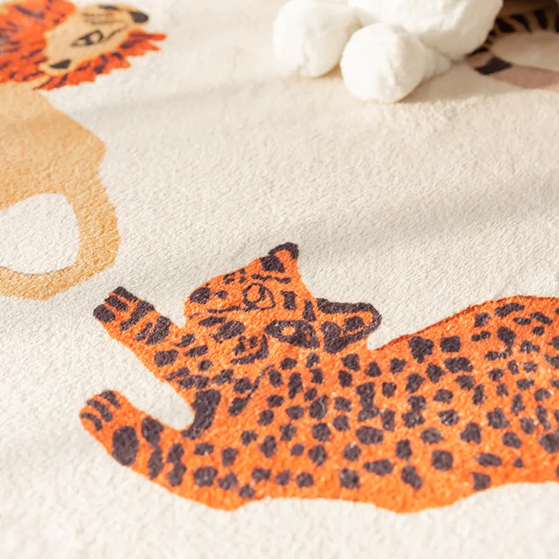 Fluffy matta för vardagsrum Round Sovrum Mattor Baby Crawling Carpet Animal Kids Play Mat Furry Mat för Barn Teen Room Dec