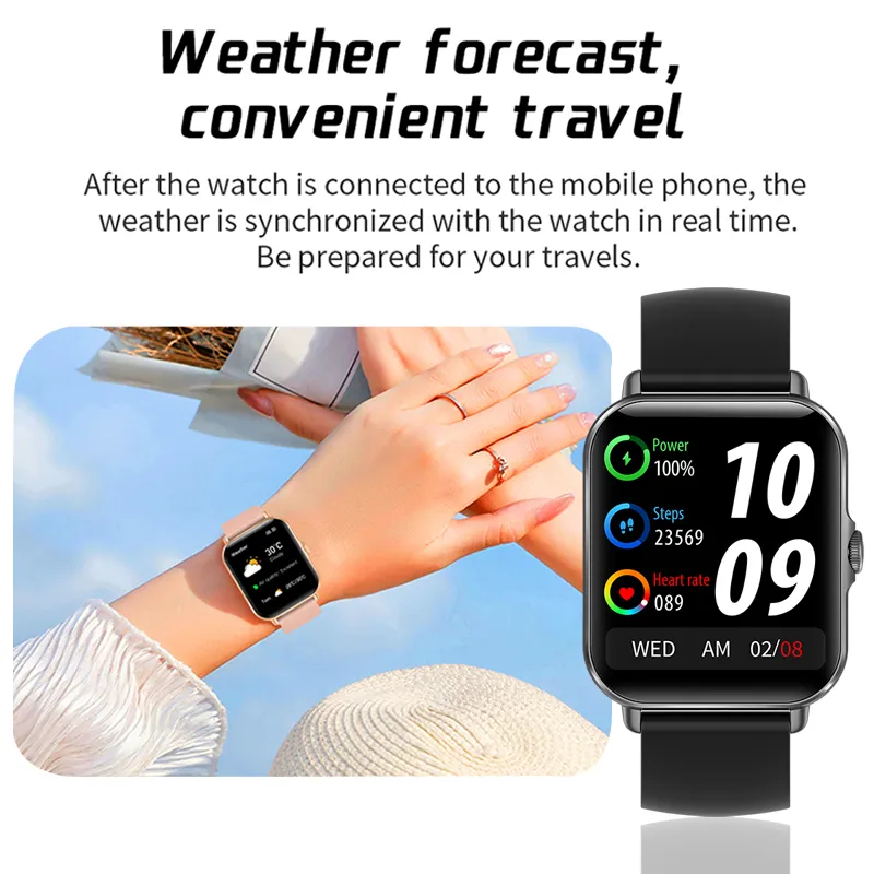 LIGE Bluetooth Odpowiedź Zadzwoń Smart Watch Men Men Full Dotknij połączenie Fitness Tracker IP67 Wodoodporny smartwatch dla mężczyzn Box 22041239i