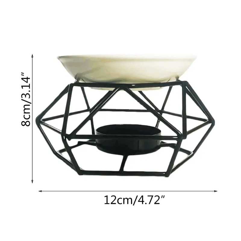 Aromatisk oljegeometrisk keramik Essential Candle Holder Wax Melt Warmer Melter Fragrance för hemmakontoret 2208092038701