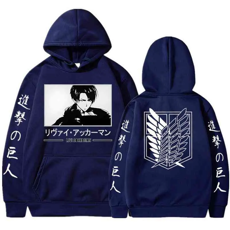 Anime Attack on Titan Ackerman Print Hoodies Streetwear Hoodie Sweatshirt Casual Pullovers Shingki No Kyojin