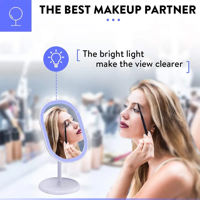 LED Vanity Mirror Light Makijaż z 1x/10x powiększenie 3 kolory łazienka kosmetyczna LED ED 220509