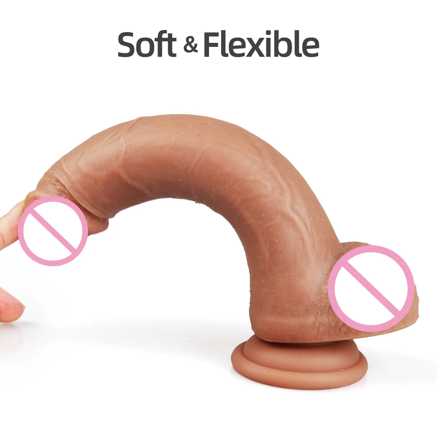 Ventouses puissantes de 9 pouces, mains libres, flexibles et réalistes, jouets sexy pour adultes, gode en Silicone, jouet géant pour femmes