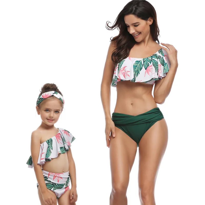 Badeanzüge für Mutter und Tochter, Blumenmuster, Badebekleidung für Mama und ich, Bikini, passende Familienkleidung, Familienlook, Badeanzug für Mutter und Tochter, 220426