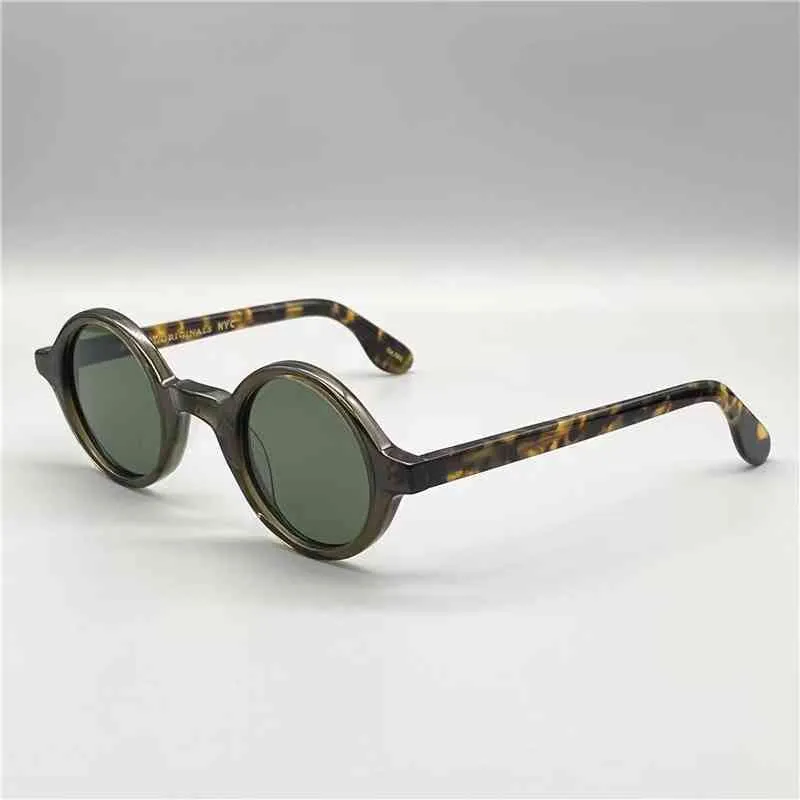 Occhiali da sole polarizzati vintage a cerchio in acetato da uomo Gregory Peck Design di marca Occhiali da sole rotondi trasparenti da donna Tonalità retrò ZOLMAN271g