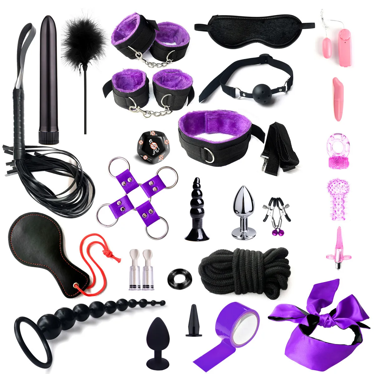 Sexiga leksaker SM 28st vuxna erotiska rep bondage växel butik anal plug dildo masturbator vibrator piskverktyg leksak för par