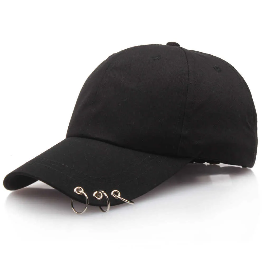 Ayarlanabilir Siyah Unisex Kap, Moda Yüzük Beyzbol Şapka Açık, Spor Güneşi Erkekler ve Kadınlar için