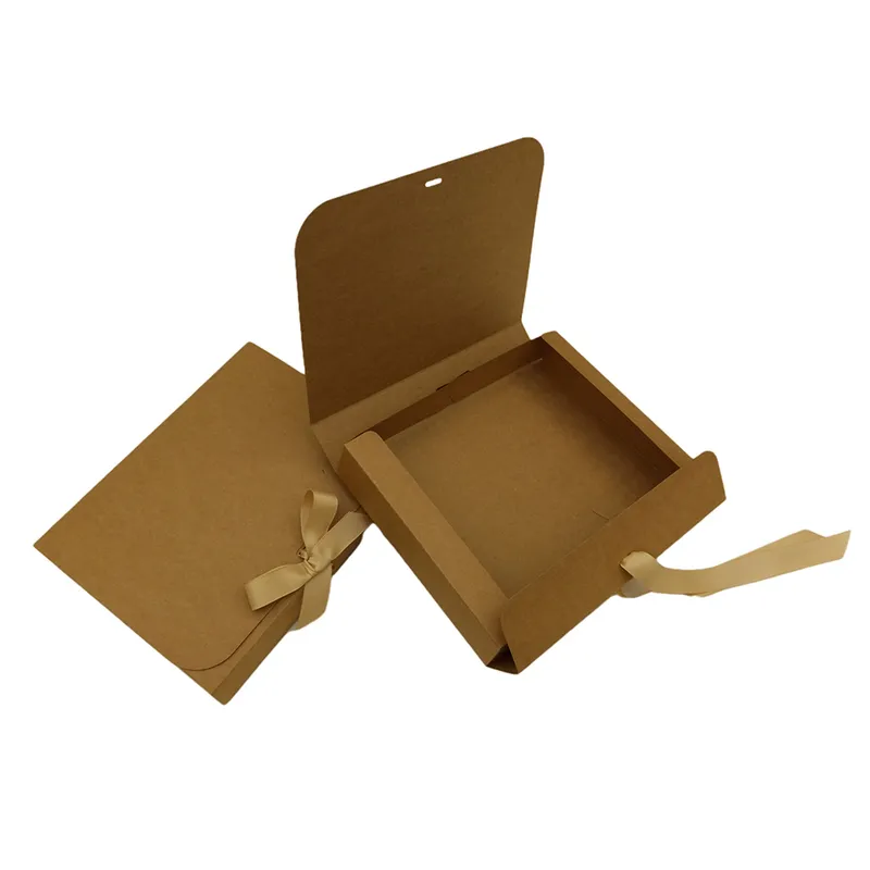 510 pièces emballage avec ruban fête faveur boîte-cadeau emballage or papier Carton emballage en Carton en gros personnalisé 220706