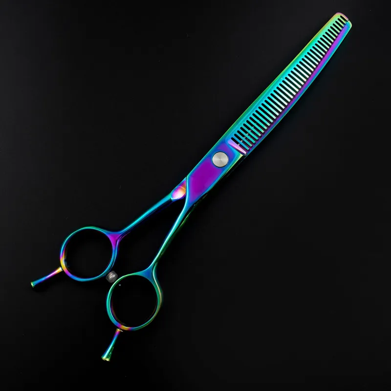 Professional 7 inch Japan steel pet dog grooming Curved hair scissors thinning barber haircutting shears Hairdresser 220317