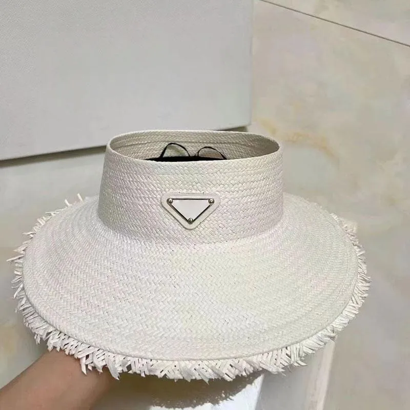 Hats Designer Empty Visor Straw Hat Fashion Outdoor Travel Caps High Quality Men Women Sun Cap 260J