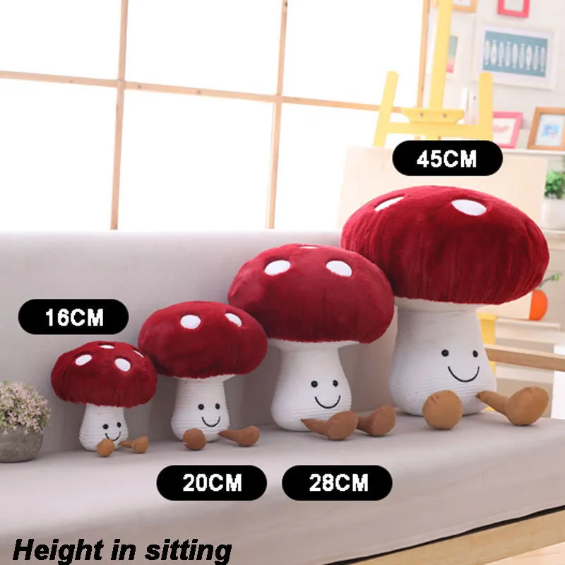 16 45 cm Creative Mignon Petit Champignon En Peluche Jouets En Peluche Légumes Doux Poupée Jouet Enfants Enfant Bébé Kawaii Cadeau 220531