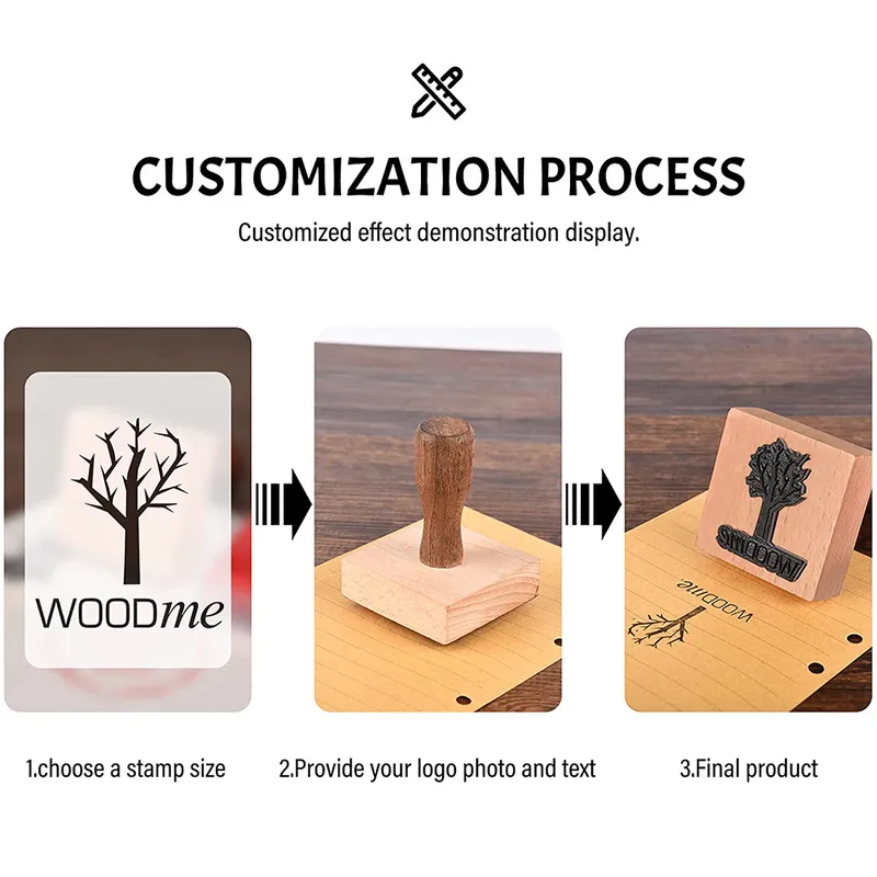 Wooden Handmade Custom Rubber Suitable for Wedding lopes Office Stamps Invitation Party Decoration 220702