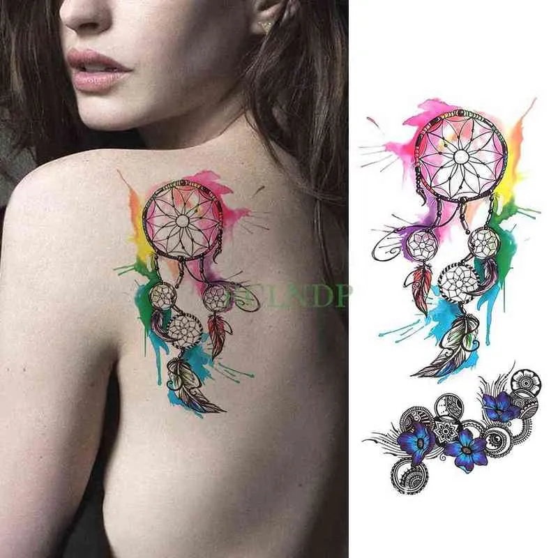 NXY Temporary Tattoo Waterproof Sticker Rose Chrysanthemum Flower Fake Tatto Flash Tatoo Foot Hand Arm Chest Tato for Girl Women Men 0330