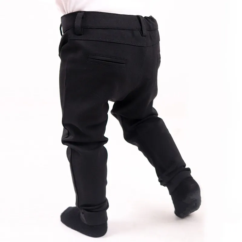 Pantalons longs pour garçons noirs toutes les saisons pantalons taille haute élasticité pantalons de mode été vêtements pour enfants pantalons ouverture à glissière avant 220803