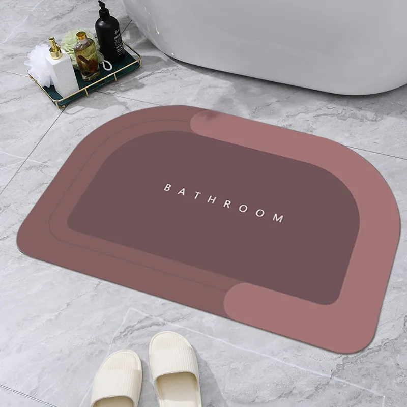 Tappetino da doccia super assorbente a semicerchio Tappeto da bagno ad asciugatura rapida Tappetino d'ingresso antiscivolo Nappa Skin Pavimento Bagno Tappeto la casa 220504