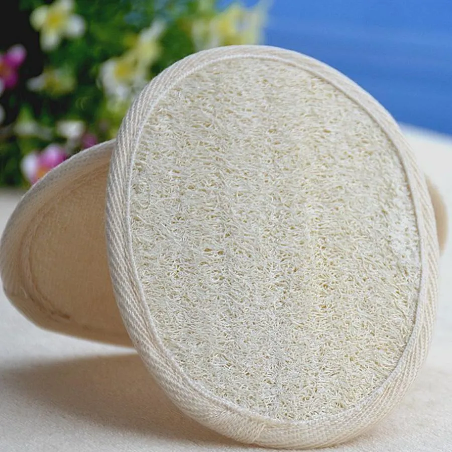 Durable Natural Luffa And Terry Cloth Bath Shower Spa Loofa Sponge Scrubber Brush For Men Women Universal