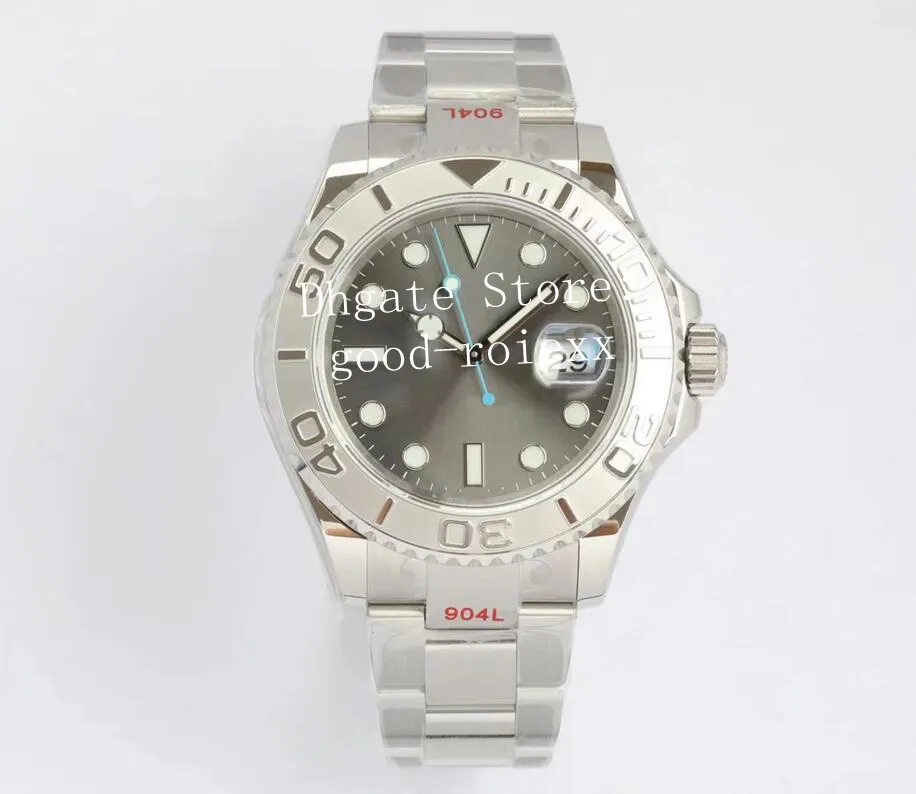 男性用の時計自動cal3235 eta men's watch 904lスチールステンレスロジウムグレーブループラチナラバーストラップewダイブカレン280t